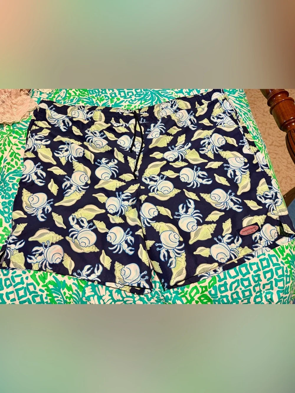 Vineyard Vines Men's Navy Crab Swim Trunks - XXL